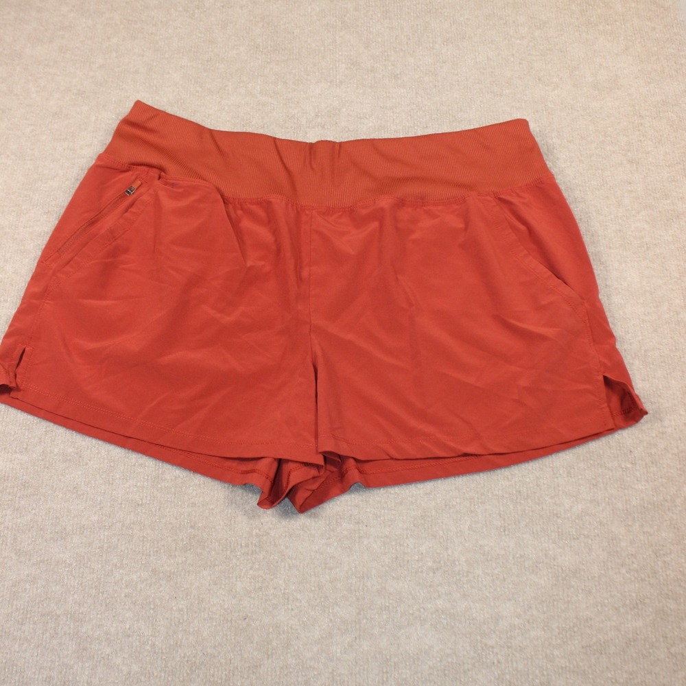 All in Motion Womens XXL Rust Orange Athletic Running Shorts Zipper Pocket